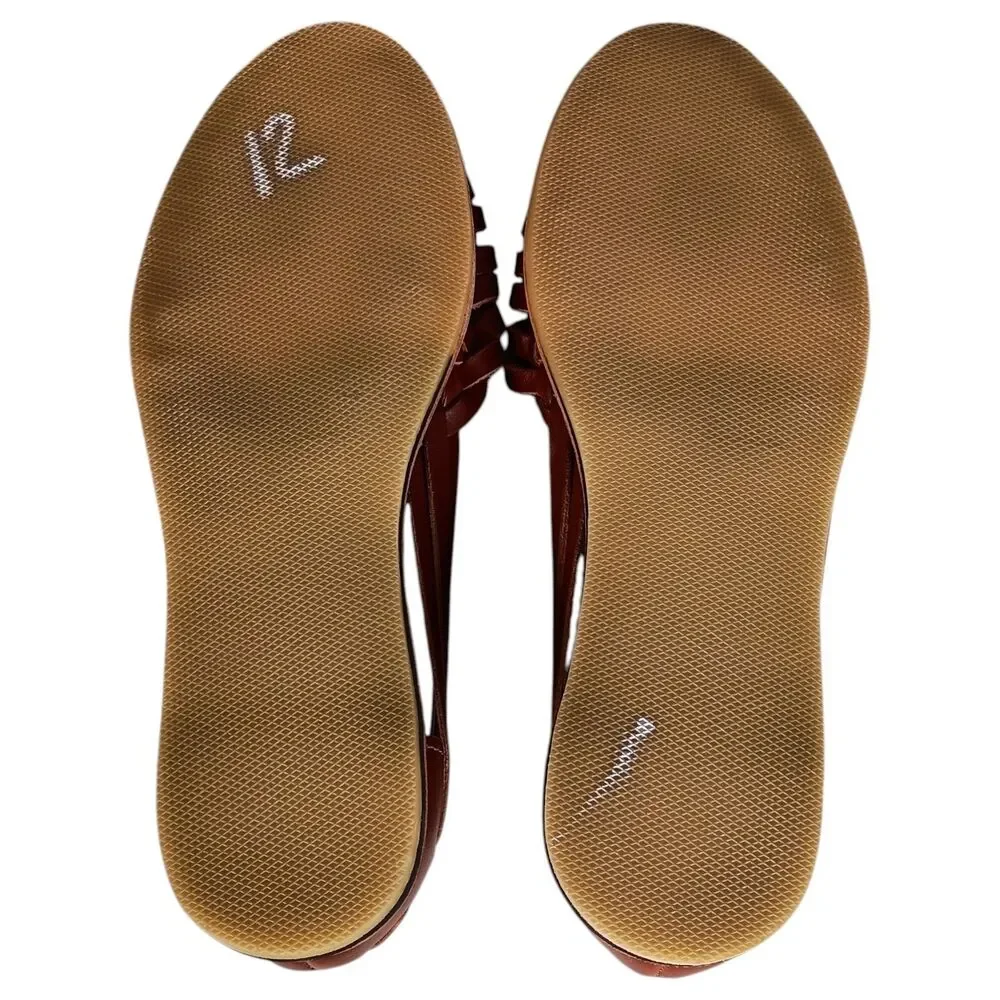 Nisolo Huarache Sandal Brandy Women's 8.5 Leather Flat Woven